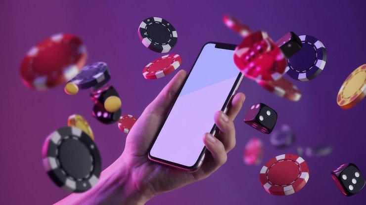 Pengguna mengakses platform bikhoki melalui perangkat smartphone di lokasi urban Indonesia Jakarta